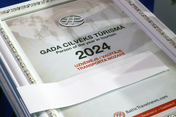 «GADA CILVĒKS TŪRISMĀ 2024» apbalvošanas ceremonija tūrisma izstādē «Balttour 2025». Foto: Rojs Maizītis «GADA CILVĒKS TŪRISMĀ 2024» apbalvošanas ceremonija tūrisma izstādē «Balttour 2025». Foto: Rojs Maizītis 367313