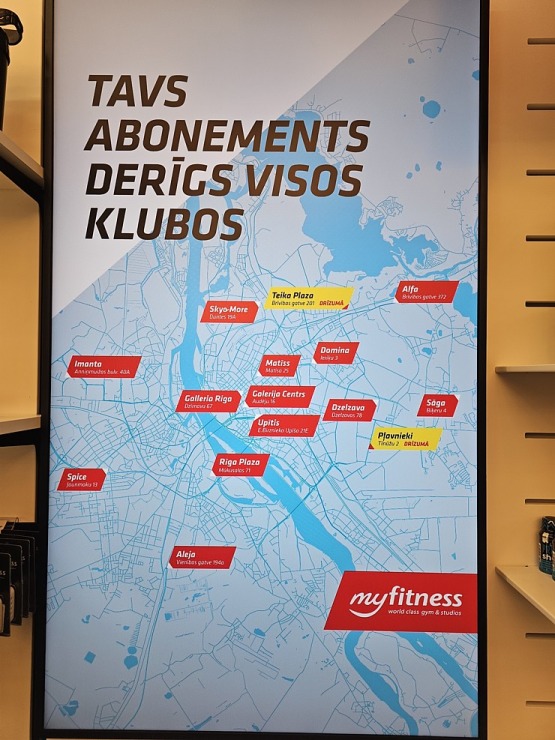 16. maijā atkāj jauno «MyFitness Pļavnieki» sporta klubu biznesa centra «MARS» telpās 371148