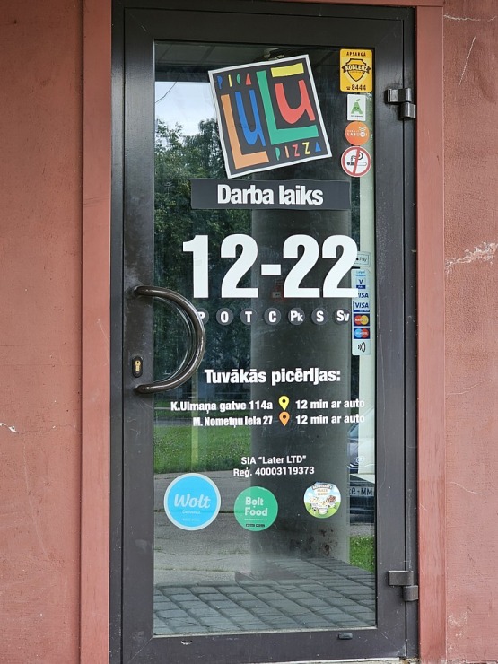 Apciemojam visas Daugavas kreisā krasta «Pica LuLū» picērijas sadarbībā ar «Europcar Latvija» - Imanta - Rīga, Kurzemes prospekts 21 374778