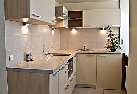 Viesnīcā ir arī apartamenti, kurā ir pilnīgi aprīkota virtuve, divas double gultas un dīvāns, liela vannas istaba, drēbju skapis un minibārs. Attēlā-  27830