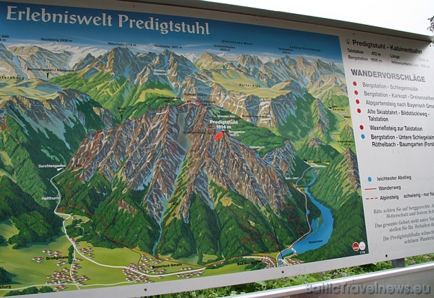 No Predigtstuhl paveras burvīgs panorāmas skats, taču mūsu ceļojuma laikā to aizēnoja liels miglas mākonis No Predigtstuhl paveras burvīgs panorāmas skats, taču mūsu ceļojuma laikā to aizēnoja liels miglas mākonis 34737