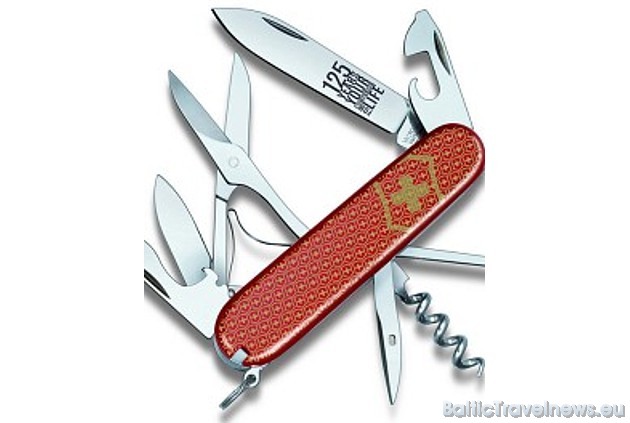 Par godu 125 gadu jubilejai firma Victorinox piedāvā jaunu kolekciju un viens no tiem ir modelis Climber ar 12 funkcijām, kas maksā apmēram 40 eiro. F Par godu 125 gadu jubilejai firma Victorinox piedāvā jaunu kolekciju un viens no tiem ir modelis Climber ar 12 funkcijām, kas maksā apmēram 40 eiro. F 36058