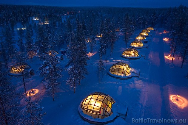 Viesnīcā ir 31 iglu būda ar stikla jumtu 39453