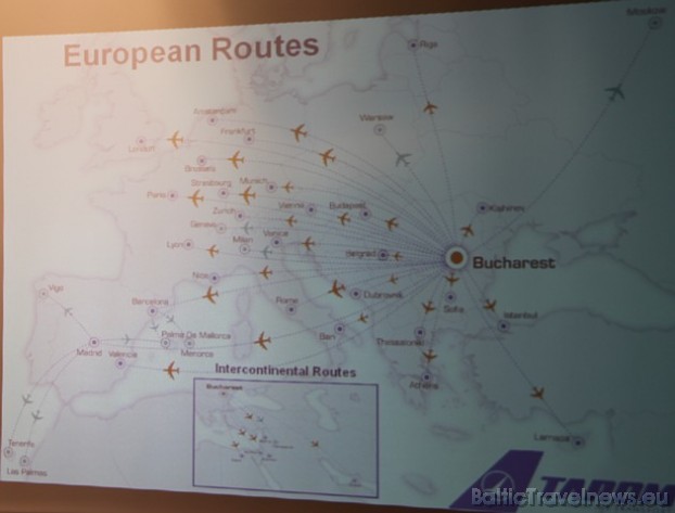 Lidsabiedrības Tarom lidojumu ģeogrāfija 42171