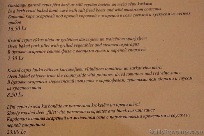 Restorāna Provansa ēdienkarte 51810