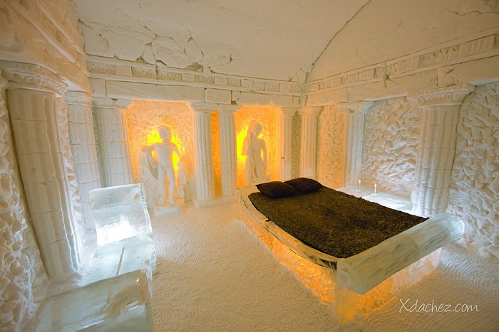 Kopā Hôtel de Glace viesnīcā pieejami 36 standarta un luksusa numuri. Kopējais vienlaicīgais viesu skaits - 88
Foto: ©Xdachez.com Kopā Hôtel de Glace viesnīcā pieejami 36 standarta un luksusa numuri. Kopējais vienlaicīgais viesu skaits - 88
Foto: ©Xdachez.com 53895
