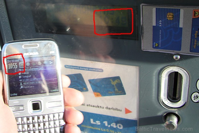 Travelnews.lv uz Zigfrīda Annas Meierovica bulvāra (automāts Nr.40) konstatēja, ka automāta uzrādītais laiks «šmaucas» par 5-6 minūtēm. Taču šīs dažās Travelnews.lv uz Zigfrīda Annas Meierovica bulvāra (automāts Nr.40) konstatēja, ka automāta uzrādītais laiks «šmaucas» par 5-6 minūtēm. Taču šīs dažās 56291