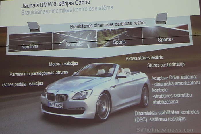 BMW 6.sērijas Cabrio (BMW 650i) prezentācija 14.03.2011 izstāžu zālē «Arsenāls» Vairāk informācijas - BM Auto vai WESS Select BMW 6.sērijas Cabrio (BMW 650i) prezentācija 14.03.2011 izstāžu zālē «Arsenāls» Vairāk informācijas - BM Auto vai WESS Select 57032