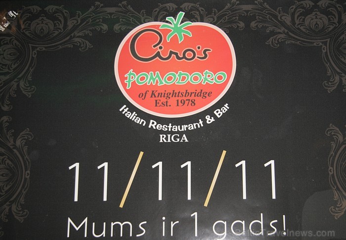 Kosmopolītiskais restorāns Ciros Pomodoro, kas atrodas Galleria Riga, 11.11.2011 svin viena gada jubileju Kosmopolītiskais restorāns Ciros Pomodoro, kas atrodas Galleria Riga, 11.11.2011 svin viena gada jubileju 69118