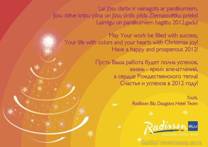 Paldies viesnīcas Radisson Blu Daugava Hotel kolektīvam un tās mārketinga un pārdošanas direktorei Ludmilai Holz personīgi par Ziemassvētku apsveikumu Paldies viesnīcas Radisson Blu Daugava Hotel kolektīvam un tās mārketinga un pārdošanas direktorei Ludmilai Holz personīgi par Ziemassvētku apsveikumu 70712