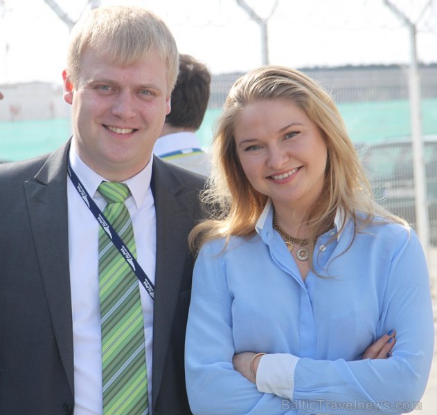 Čartera lidsabiedrība «Alpha Express Airlines» virszemes apkalpošanas vadītājs Eligijus Jentkus un Irina Krjupanko Čartera lidsabiedrība «Alpha Express Airlines» virszemes apkalpošanas vadītājs Eligijus Jentkus un Irina Krjupanko 118081