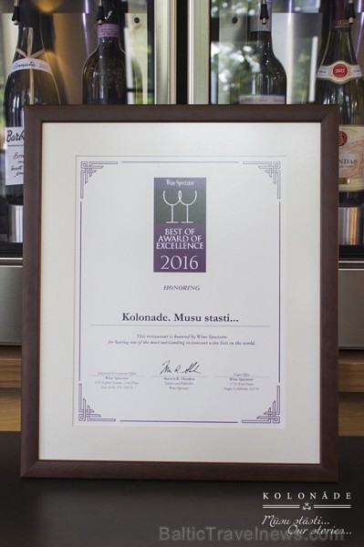 Restorāni «Kolonāde. Mūsu stāsti...» un «BIBLIOTĒKA N°1 Restorāns» iezīmē Rīgu pasaules labāko vīna sarakstu kartē Restorāni «Kolonāde. Mūsu stāsti...» un «BIBLIOTĒKA N°1 Restorāns» iezīmē Rīgu pasaules labāko vīna sarakstu kartē 179791