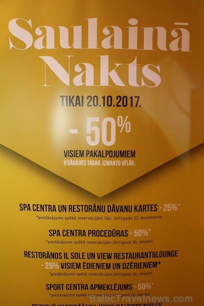 Jūrmalas 5 zvaigžņu viesnīca «Baltic Beach Hotel» 20.10.2017 rīko Nakts izpārdošanu 209346