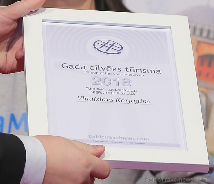 Sveicam «GADA CILVĒKS TŪRISMĀ 2018» laureātus tūrisma izstādē «Balttour 2019». Foto: Rojs Maizītis 246646