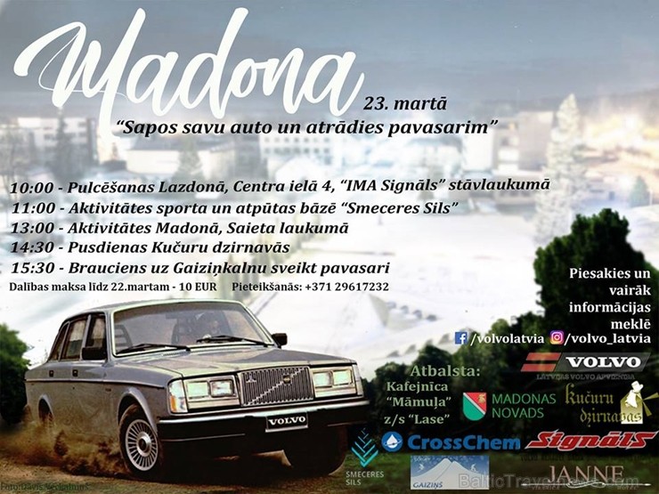 Madonā norisinājās Latvijas Volvo apvienības sezonas atklāšanas pasākums, kurā piedalījās vairāk kā 50 dalībnieki no dažādām Latvijas pusēm 249927