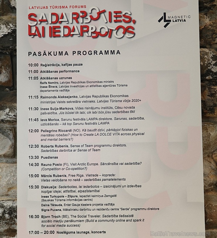 Rīgā 12.11.2019 pulcējas tūrisma profesionāļi uz Latvijas tūrisma forumu «Sadarboties, lai iedarbotos» Rīgā 12.11.2019 pulcējas tūrisma profesionāļi uz Latvijas tūrisma forumu «Sadarboties, lai iedarbotos» 270895