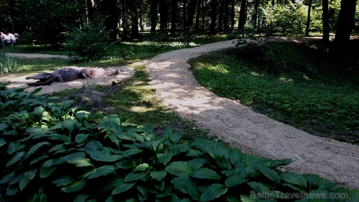 Riebiņu novada Galēnu pagasta Galēnu muižas kungu mājas priekšā atrodas franču dārzu stilā veidots regulāra plānojuma parks, kurā izveidota Filozofija 280407