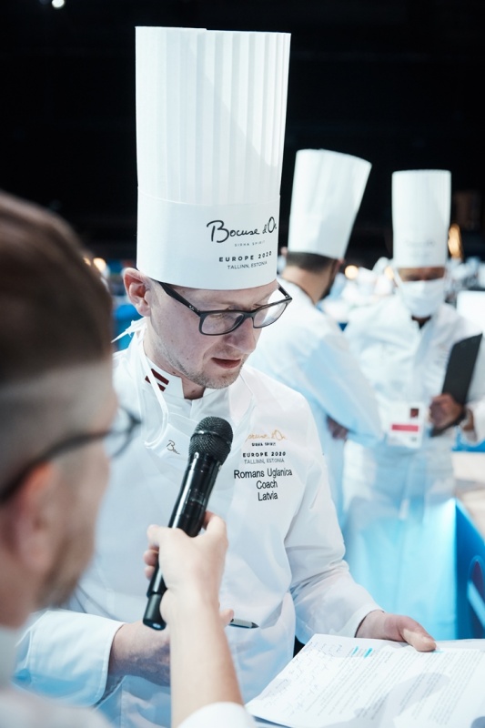 Latvijas pavāra Dināra Zvidriņa dalība Tallinas pavāru konkursā «Bocuse dor Europe 2020». Foto: bocusedor.com Latvijas pavāra Dināra Zvidriņa dalība Tallinas pavāru konkursā «Bocuse dor Europe 2020». Foto: bocusedor.com 292880
