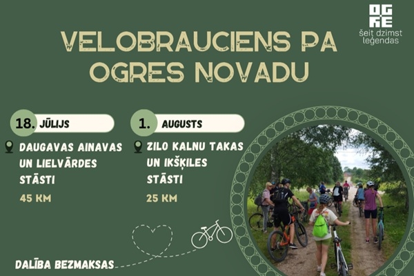 Baudi vasaru kustībā – aicinām velo izbraucienos pa Ogres novadu